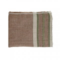 THROW RUSSY LINEN BROWN MIX COLOR STRIPES 